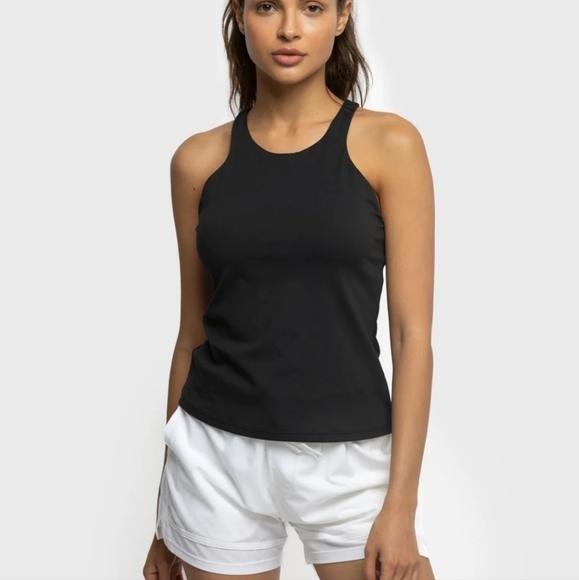 NEW Barry’s Bootcamp Women's V Strap Black Tank Top Built In Bra Sz S NWOT $68 - Picture 1 of 13